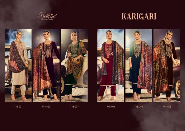 Belliza Karigari Velvet Exclusive Designer Dress Material